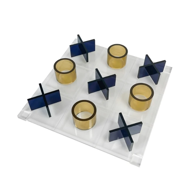 2024 восход солнца высокое качество оптовая продажа кубики акриловый Tic Tac Toe декор игра Lucite набор XOXO Game