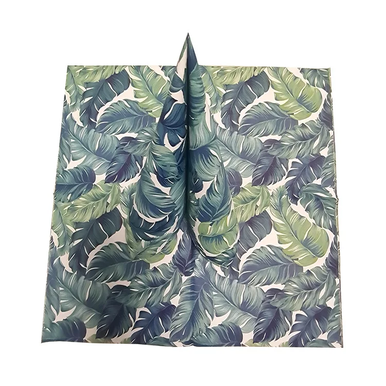 Disposable Flower Blue Chinese Pink Cocktail Paper Luncheon Napkins