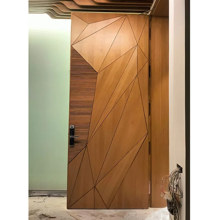 JBDhome Custom High Quality Modern American House Design Entry Security Door Wood Pivot Door for Residential Front Door