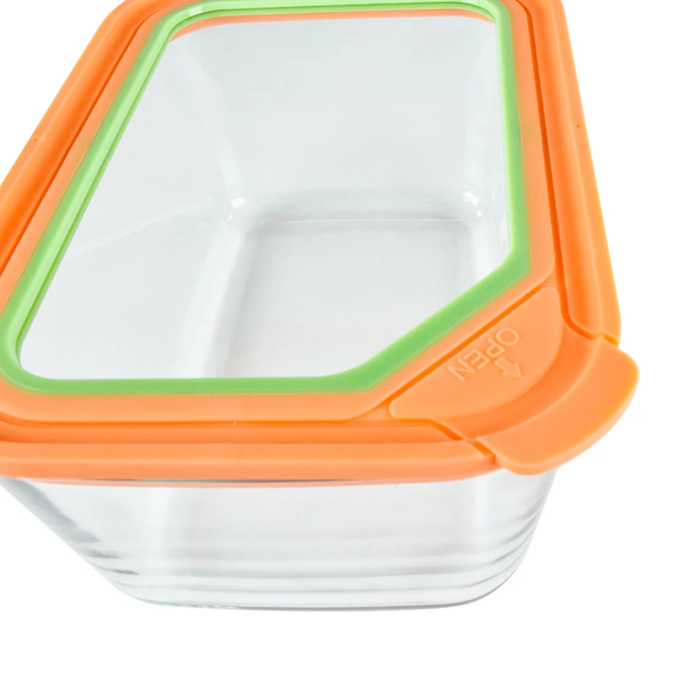 2024 new design high borosilicate glass Microwave eco-friendly glass food container with lids