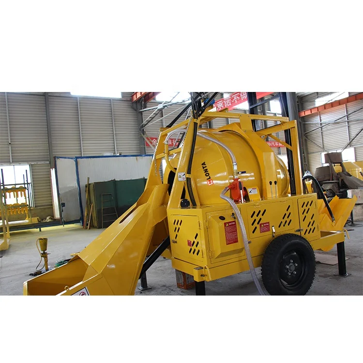 LONTA JZC350DHL 350L 4 Bags Cement Lifting Self Loading mescladoras de cemento Diesel  Cement Concrete Mixer Machine With Ladder
