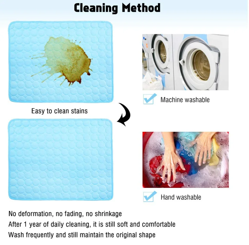 Dog Cold Mat, Cat Self-Cooling Pad, Washable for Kennels, Crates and Beds, Keep Pet Cool in Summer