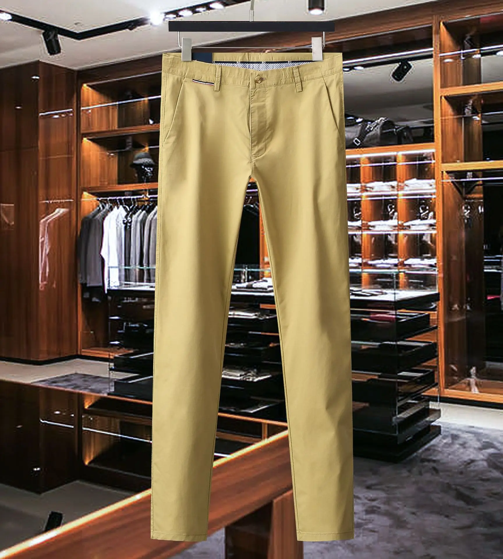 
Colored slim Cotton zip off Long polo trousers cheap cotton pants 