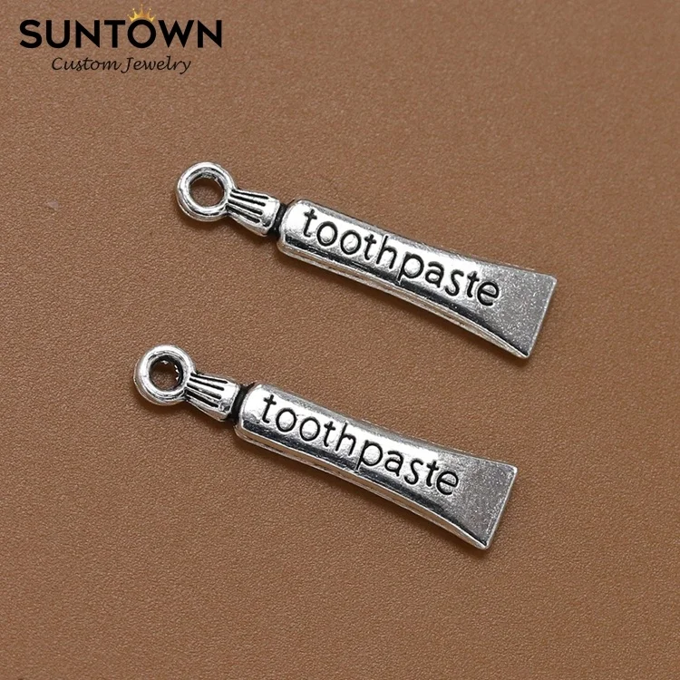 
Suntown Woman Accessoires Personalized Jewelry Pendant Mini Toothpaste Pendant Toothbrush Charms Daily Product Charms Wholesale 