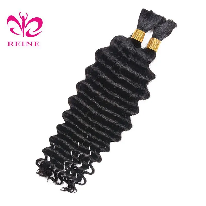 100g Human Braiding Hair Bulk No Weft Burmese Remy Deep Wave Bundles Natural Hair Boho  Braiding Hair Extensions