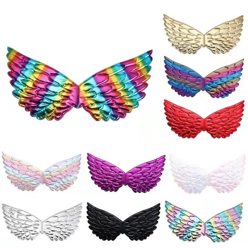 Kids Girls Angel Wing Fancy Dress Fairy Rainbow unicorn Wings Halloween Wedding Birthday Party Costume Accessories