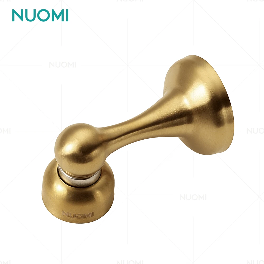 NUOMI T Shape Black Magnetic Door Stopper Rubber Glass Shower Stainless Steel Anti-Collision Wall Door Stopper