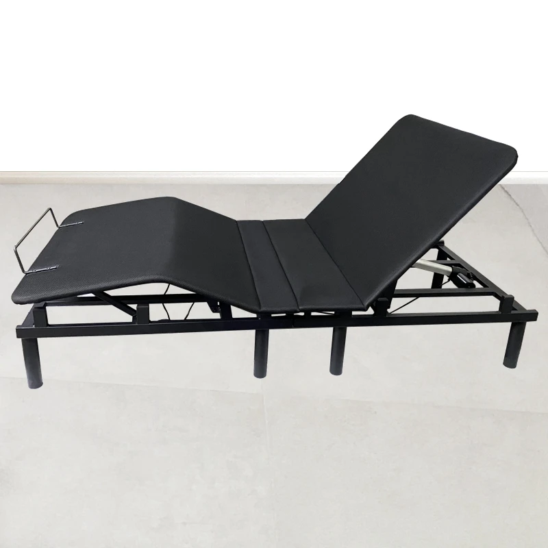 Comfort black Upholstered Electric Adjustable Bed Base with USB Ports-Ergonomic Wireless Remote