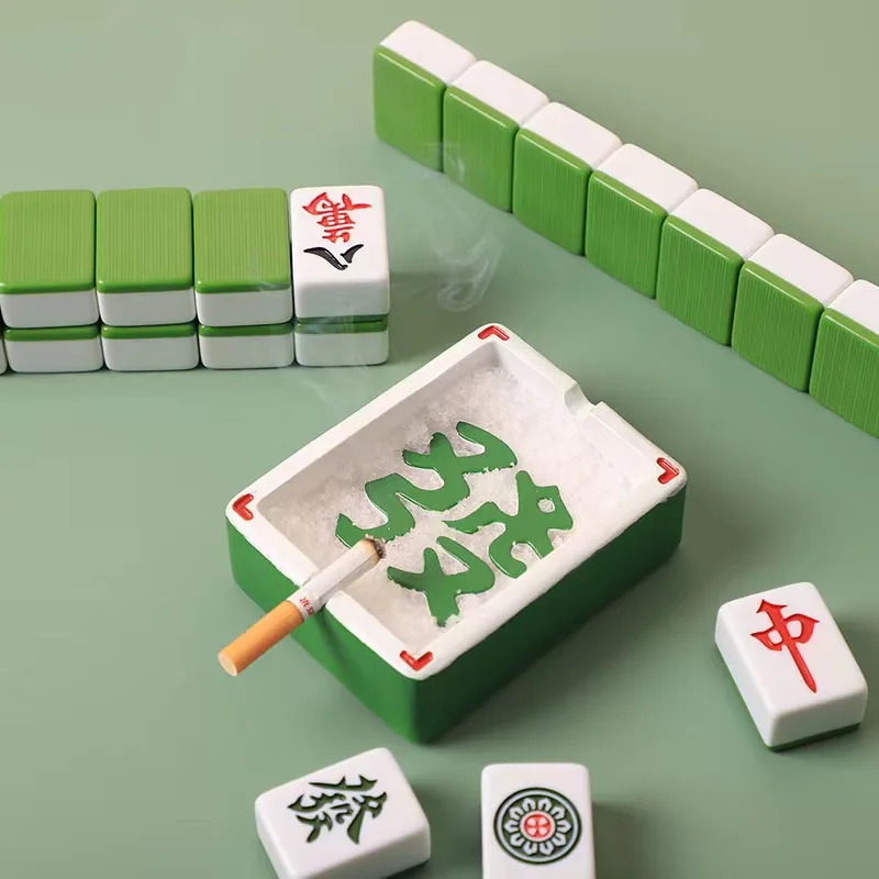 (Wholesale) Hot Selling Creative Resin Mahjong ashtray For Home Decoration