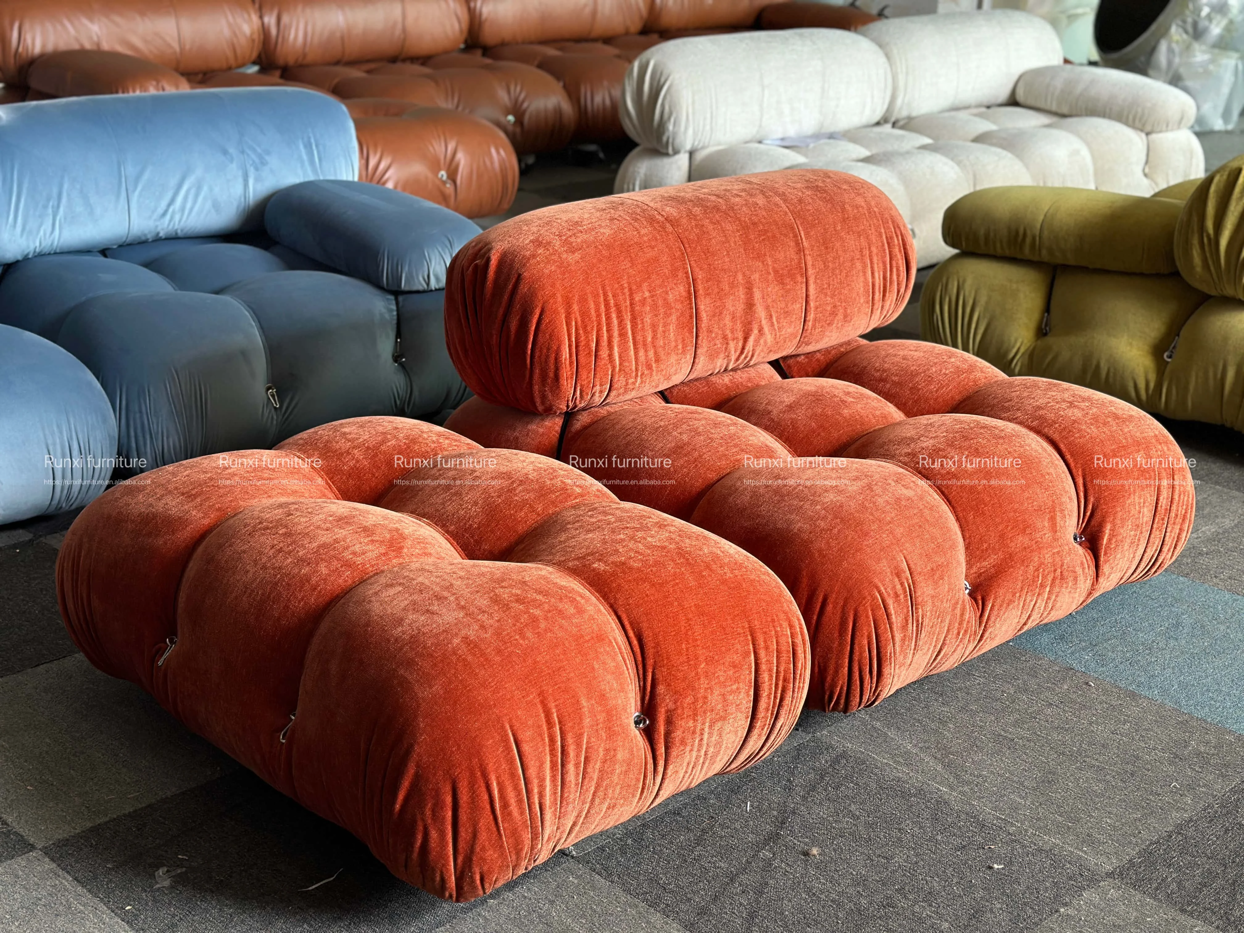 High Quality Sectional Sofa 3 Seater Boucle Fabric Sofa Set Living Room Leather couch home living room furniture