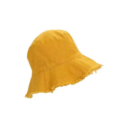 LT231 Colorful Women Folding Frayed Bucket Hat Summer Sun Protect Travelling Fisherman Caps Wide Brim Bucket Hats