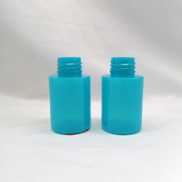 Cosmetic Custom 60ml Blue Flat Shoulder Pet Empty Serum Plastic Bottle