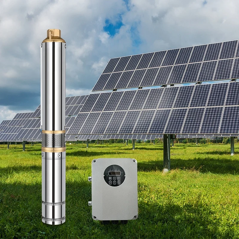 Custom Handuro 4inch 45m plastic impeller pump Solar Power Submersible Borehole Water Pump Deep 4inch Well pump