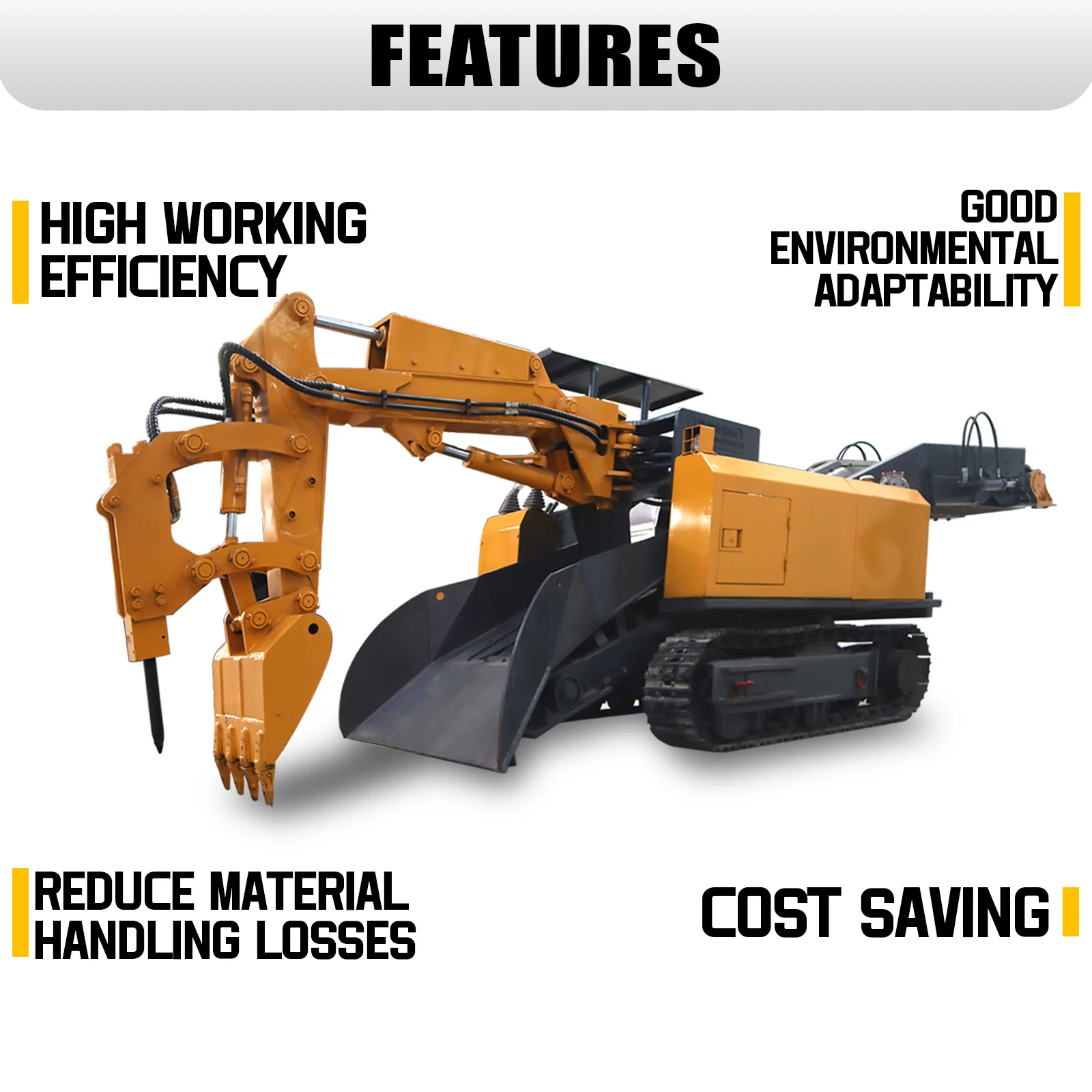 Underground loader electric full hydraulic transmission large driving force wide scraping range