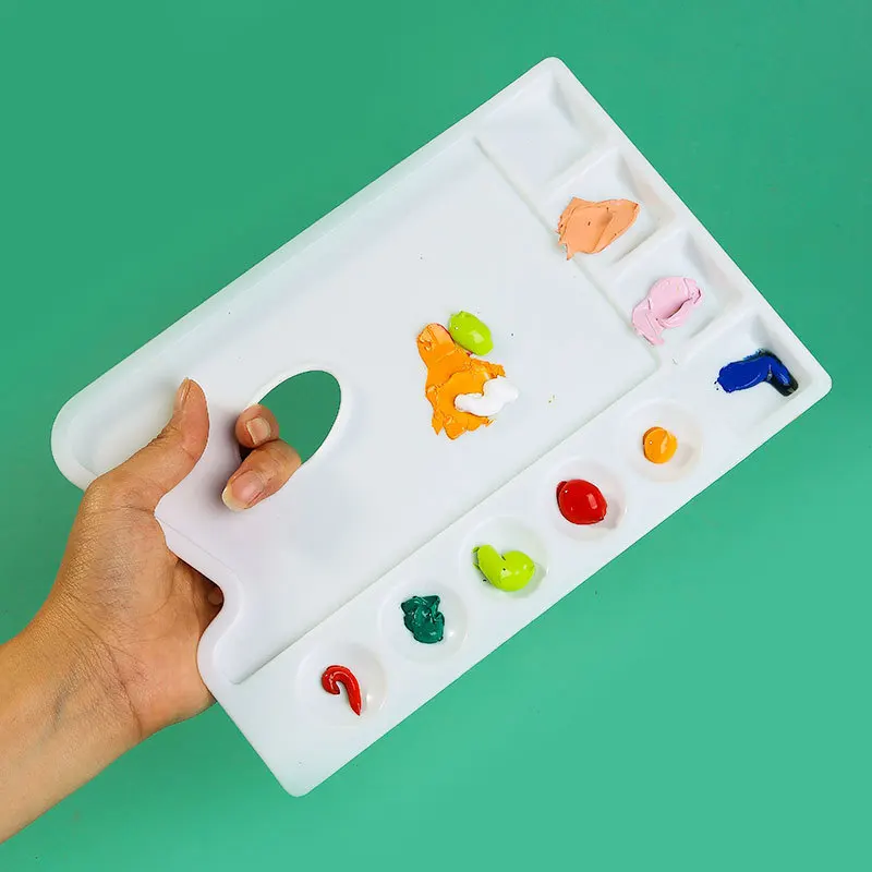 New Portable Plastic Palette Drawing Art Paint Square Painting Tray for Oil Watercolor Acrylic