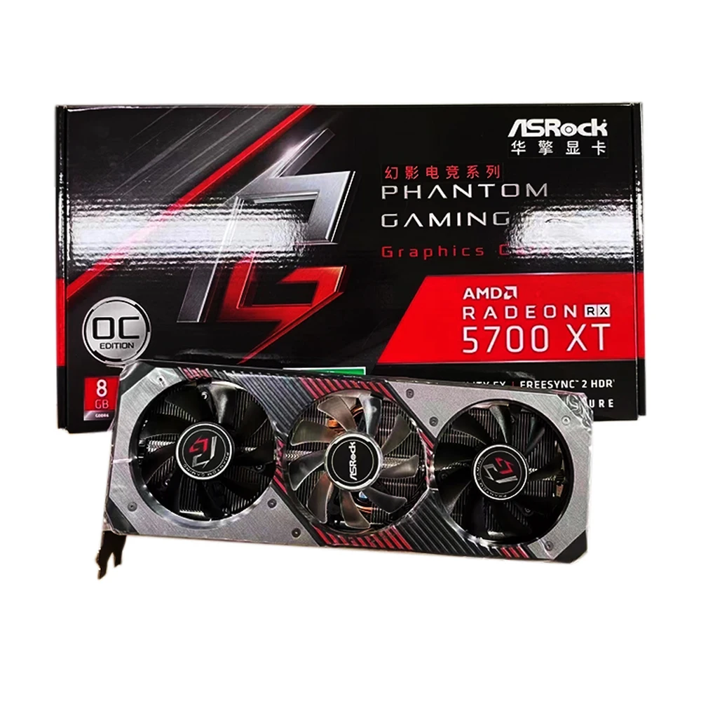 RX 5700 XT 8G GDDR6 Graphics Card RX 5700XT Three Fans GDDR6 55mh/s 256bit RX5700 XT GPU Graphics Card RX 5700XT