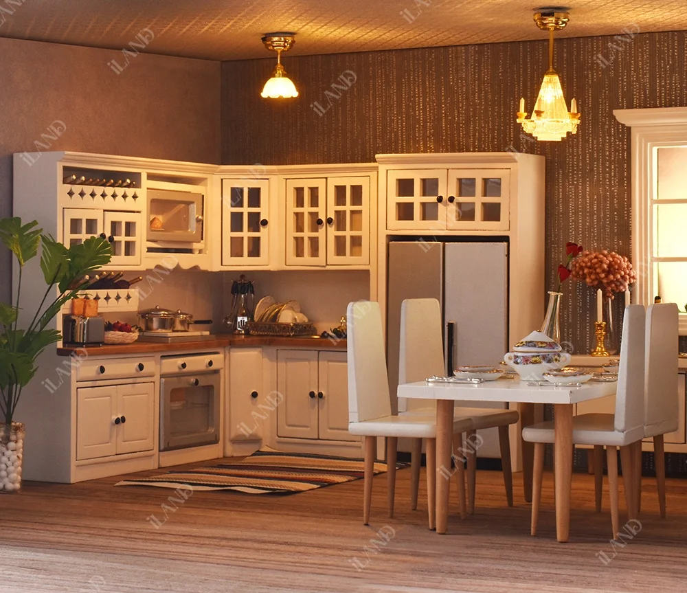 ILAND Dollhouse Electromagnetic Model 1:12 Five Candle Chandelier For Dollhouse Study, Living Room, Bedroom.