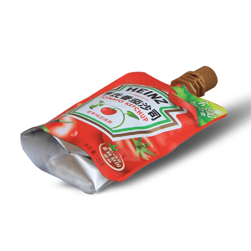 Food grade biodegradable doy pack spout pouch tomato sauce ketchup juice packaging bag