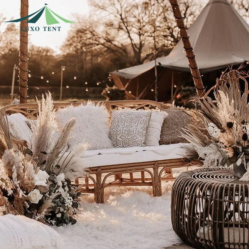 LUXO Large Waterproof Tipi Indian Safari Tent Strech Tent For Party Wedding Camping