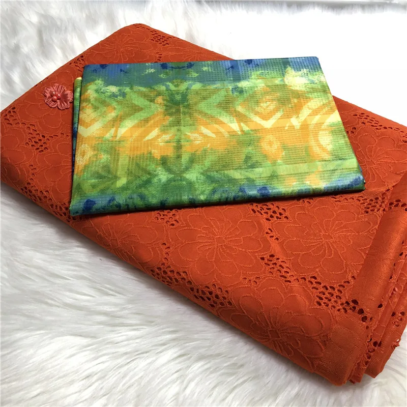 Hot sale African Guinea Bazin Brocade Damask Fabric with Embroidery Swiss Lace for Femme Bazin Riche Brode Fabric 5+2.5yard/set