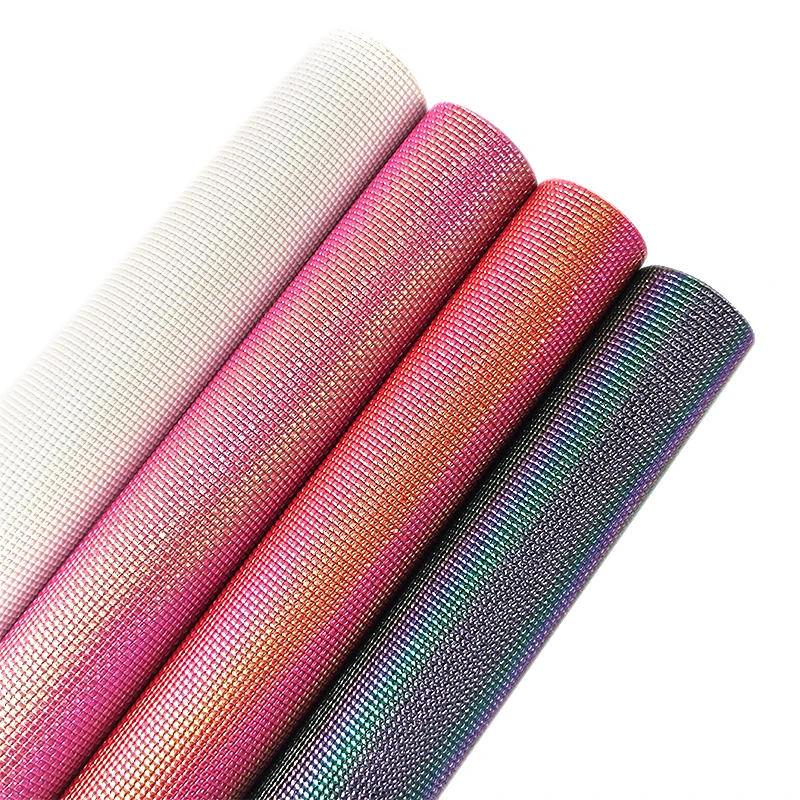Wholesale Rainbow Small Square Embossed Faux Leather For Making Bags, Shoes, Crafts  Pu Leather