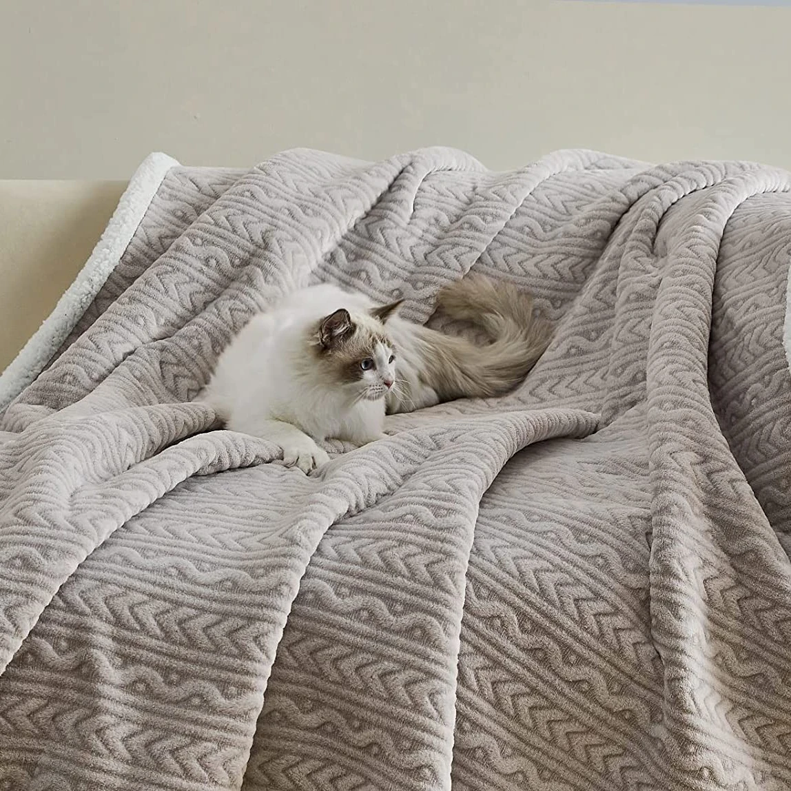 High Quality Super Cozy Blanket Polyester Sherpa Fleece Blankets For Couch Bed Sofa