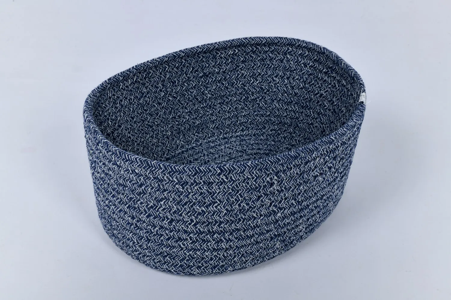 Small Woven Cotton Rope Storage Basket Fabric Chest Box for Cat Dog Toys and Sundries Room Shelf Basket