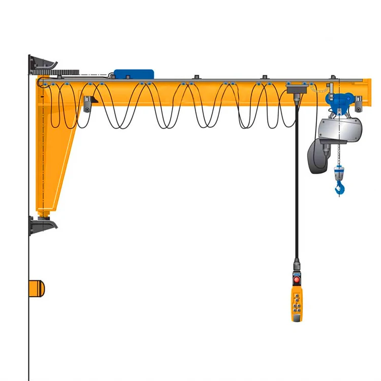 Factory Mini 1 Ton Electric lift wall type jib crane with chain hoist