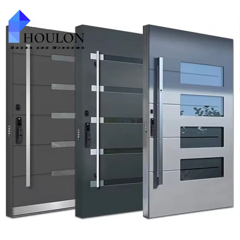 Houses Hot Sale Customized Steel Metal Door Security Stainless Steel Door Main Entrance Front Aluminum Security Door