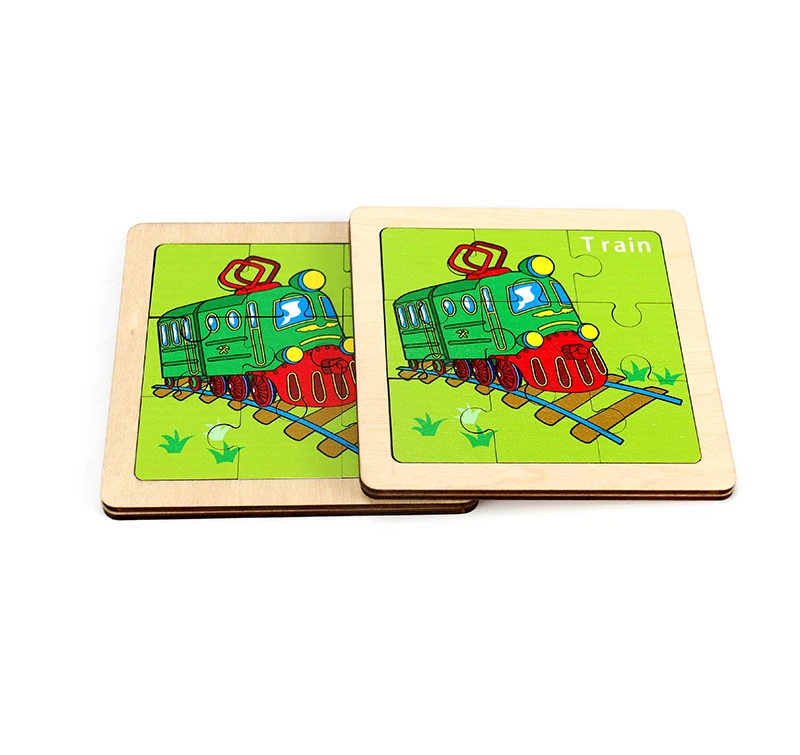 Hot New Products Lovely Train Design Children Baby Puzzle  Wooden Jigsaw Puzzle