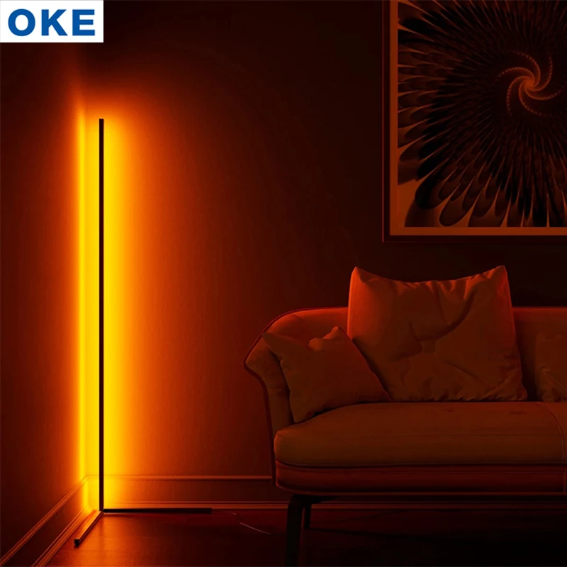 Ready to ship black aluminum highlight LED standing floor lamp for hotel and villa decoration