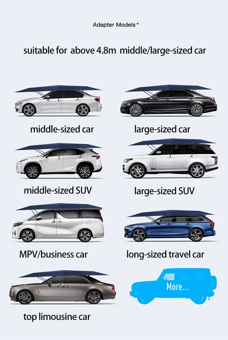 4.2m 4.8m 4.6m 5.2m Anti-UV automatic folding sun shade covering roof car cover umbrella sunshade with remote