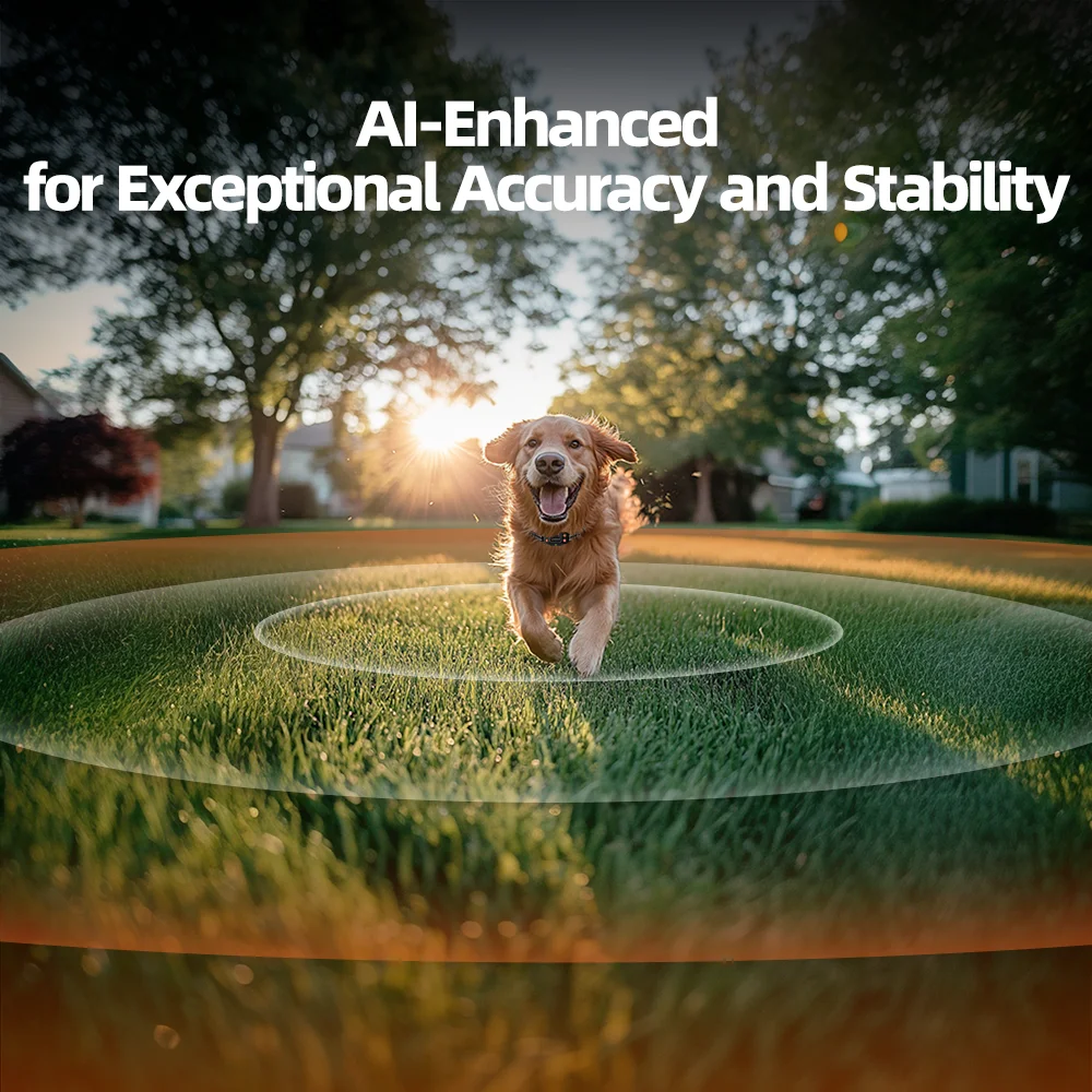 GPS Pet Containment System IPX7 Waterproof Rechargeable Shock Collar Dog Wireless Electric Fence for Medium and Large Dogs