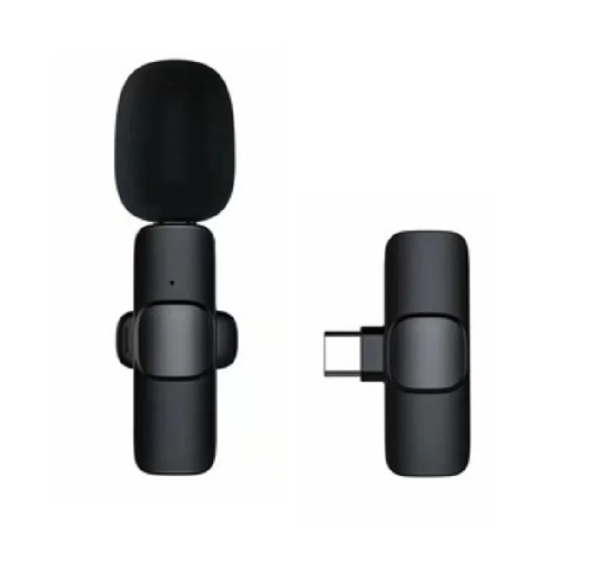 Type C Lavalier Microphone HD Noise Reduction for Live Streaming Broadcast Vlog Voice Recording Wireless Lapel Microphone