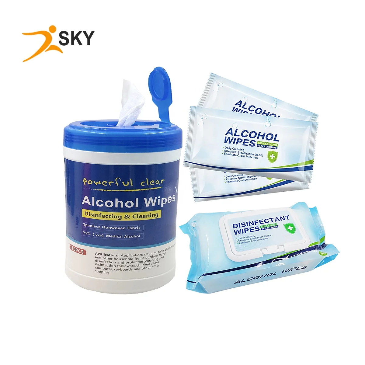 In stock Factory CE certificated 75% ethyl  disinfectant non-woven Sterile Alcohol Prep Pad for individual hospital use