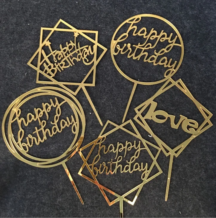 Wholesale Happy Birthday Party Decorations Acrylic Cake Topper
