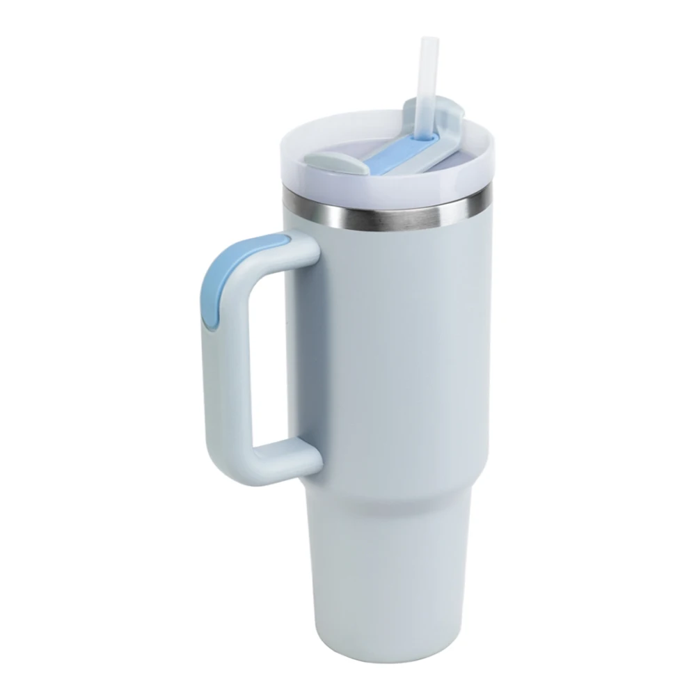 New Arrival 304 Stainless Steel Thermos Cup 40OZ Straw Large Ice Cup Car Portable Handle Cup Wholesale Tumbler