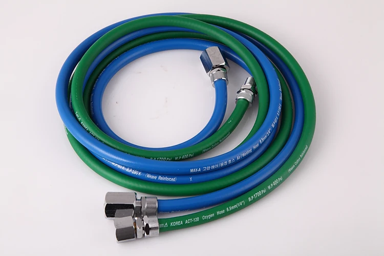 Rubber Air and Oxygen Hose Flexible High Pressure Air and Oxygen Pipe Transportation Pipe Stainless Steel EU EN1327 / Korea KS