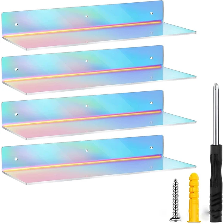 Collectible Toy Plants Display Organizer Colorful Acrylic Wall Shelves Custom Home Decoration Minimalist Storage Holders & Racks