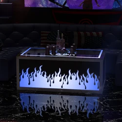 Yellow Color Cocktail Pub Light Up Night Club Glow Led Bar Table Nightclub Tables And Chairs