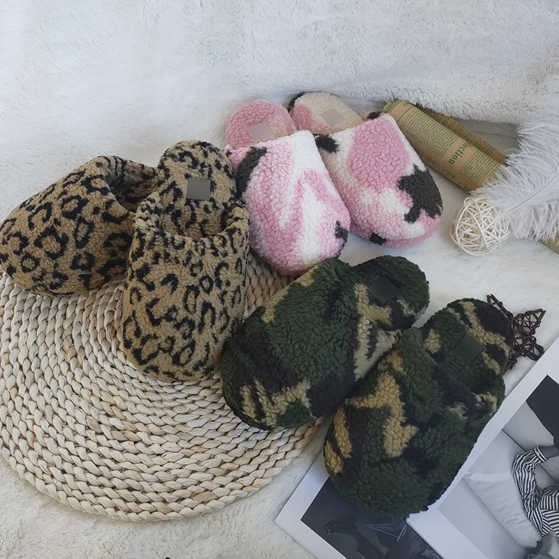 Wholesale fashion print design slippers autumn and winter unisex home warm large size cotton indoor slippers