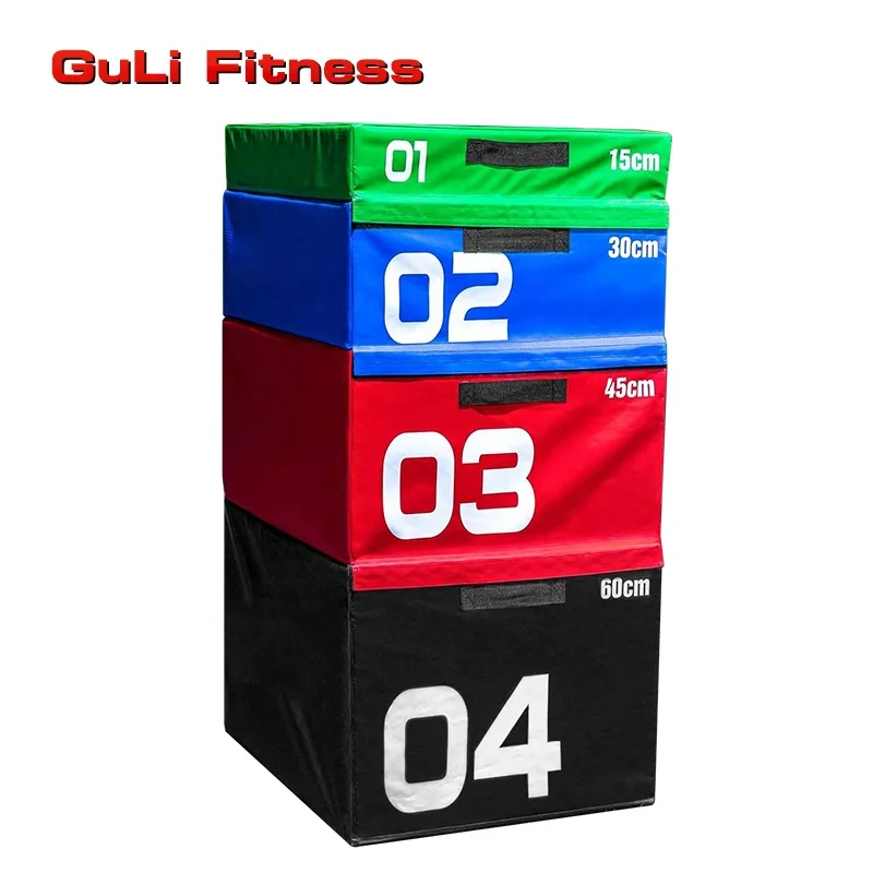 Guli Fitness Gym Equipment Cross Soft 4 Sit up Training Box Environment Pearl Cotton Plyometric Boxes Jump Plyo Set