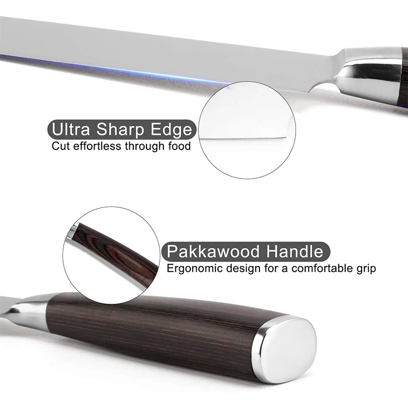 kitchen custom made logo brand metal 5cr15 rose gold table chef knife set white knives with resin wood handle