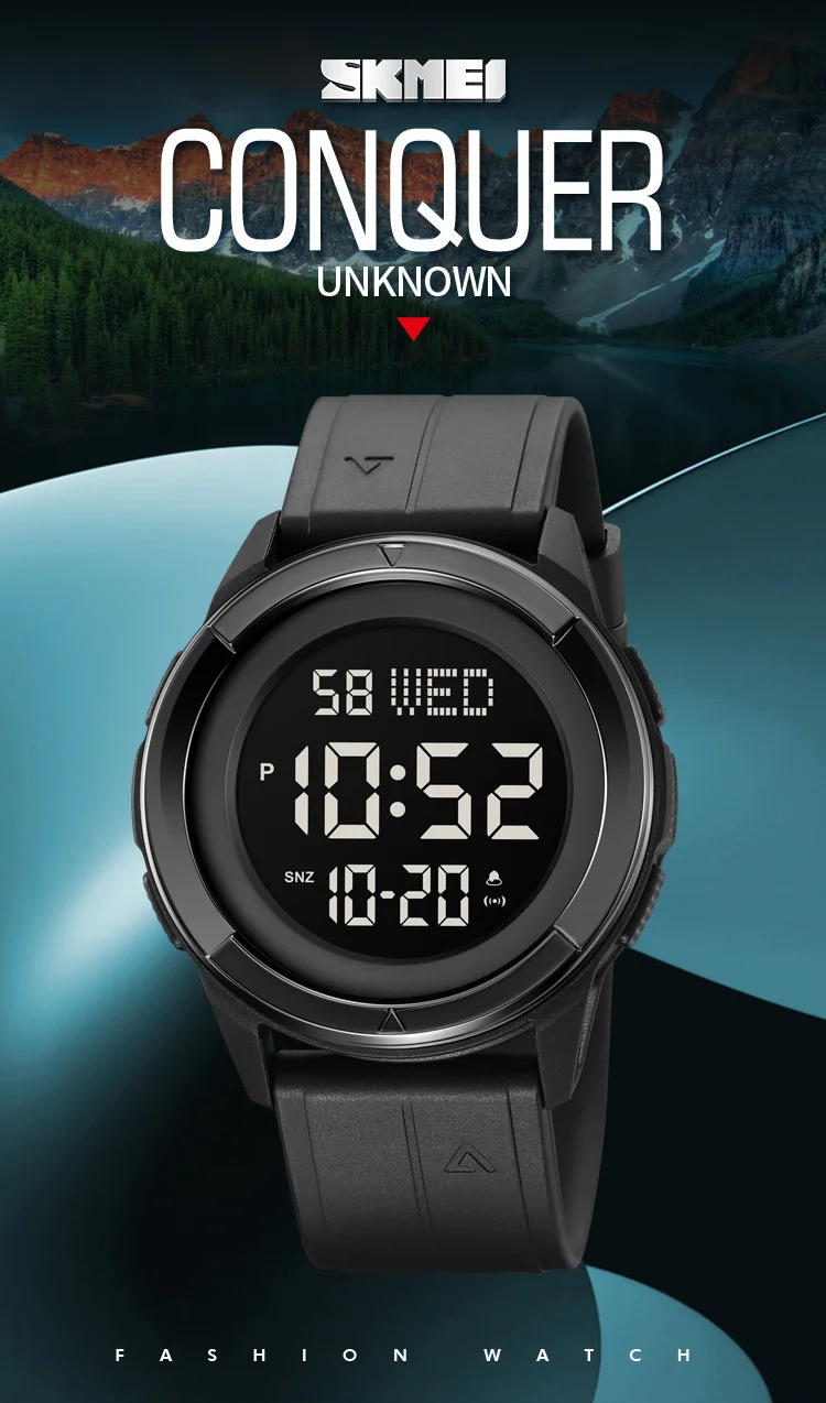 Skmei 2047 fashion made in china gents digital watch low price PU band Waterproof Multi function in stock sports hand watch