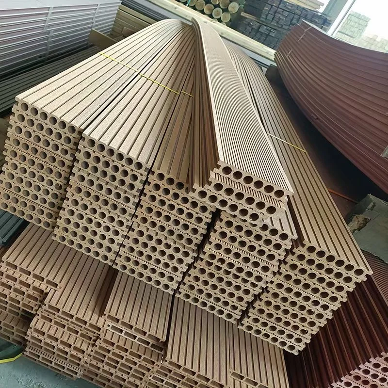 Hard Wearing Waterproof Outdoor Terrace Exterior Wood Plastic Composite Flooring PE WPC Outdoor Hollow Decking For Garden