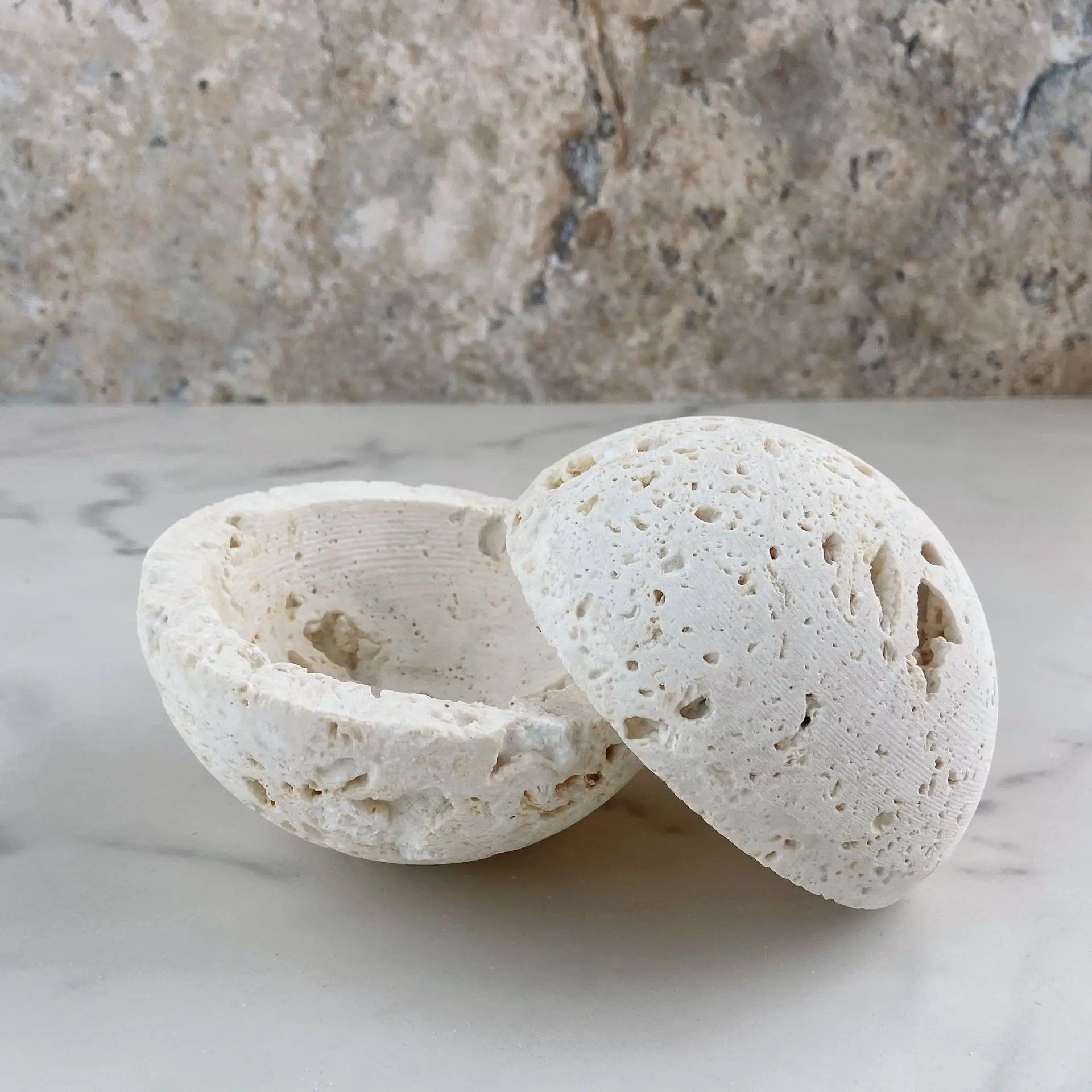 OEM/ODM Natural Travertine Buddha Ramadan Arabian Incense Sphere Holder Mubkhar Burner Holder Marble Incense Burner