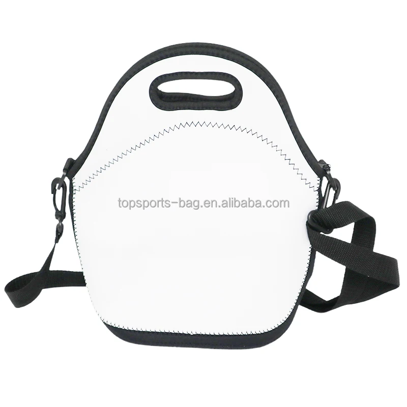 Black Side Blank White Sublimation Neoprene Lunch Bag Insulated Lunch Tote Bag Sleeve