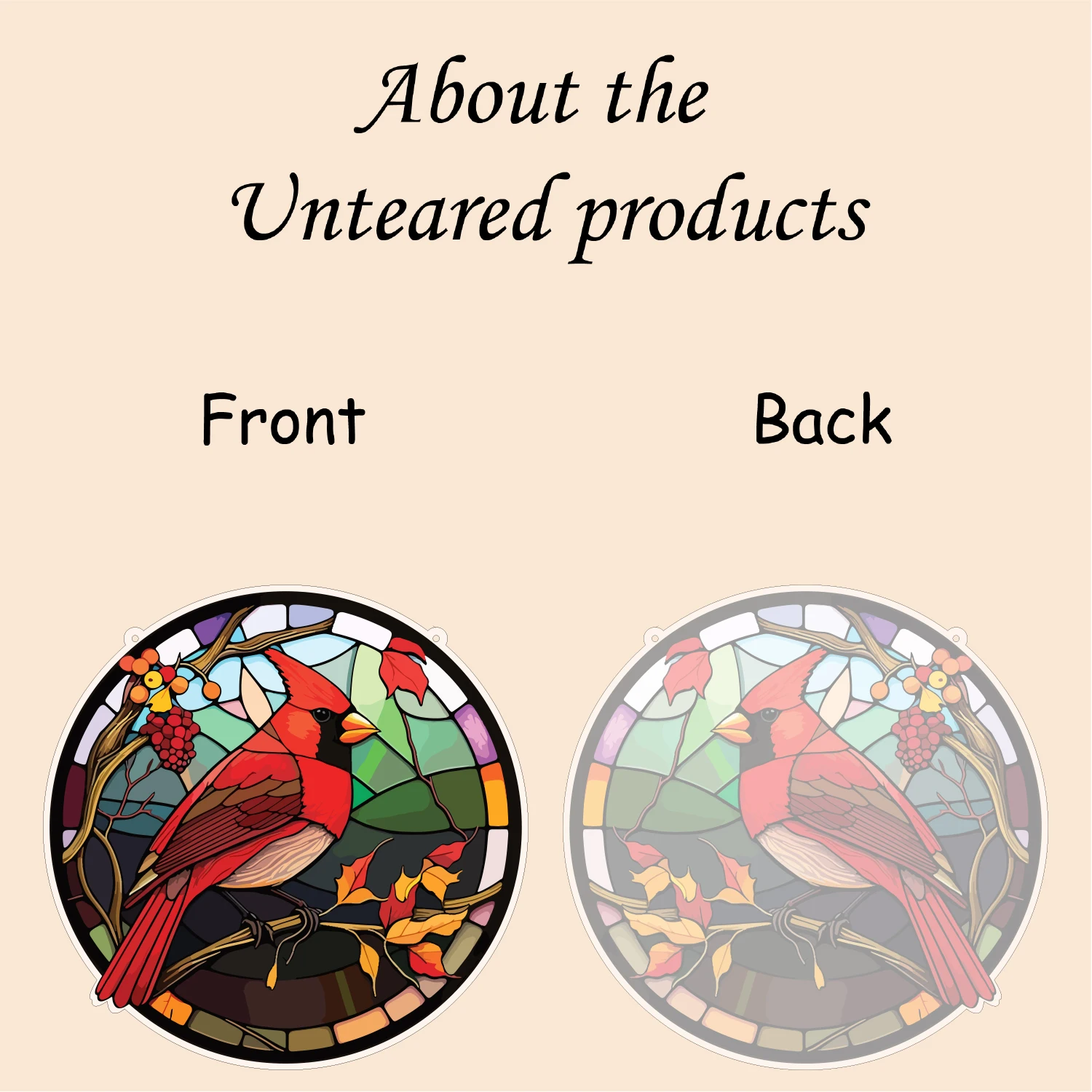 TLB Acrylic Red Bird Round Sheet Door and Window Hanging Wall Outdoor Decorations Transparent Art Deco Birthday Customized Logo