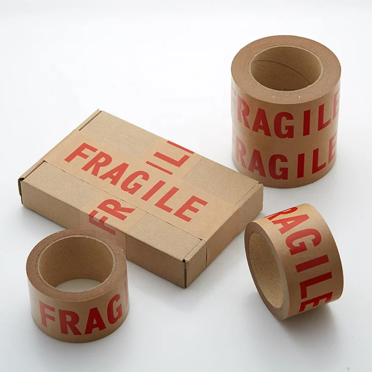 Fragile Packing Tape Kraft Paper  Shipping Paper Tape  Writable Kraft Paper Gummed Tape