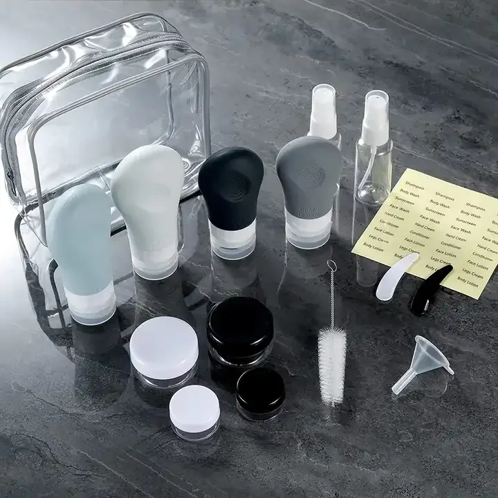 16 pack Travel Bottles Set For Toiletries , TSA Travel Toiletry Bottle Bag Kit, BPA Free Travel Accessories Silicone Bottle Set